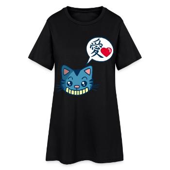 Chat manga kawaii - Robe T-shirt Femme - noir - Devant