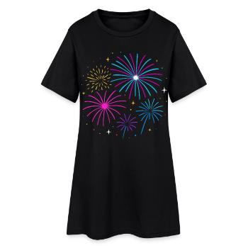 Feux d’artifice Conception du Nouvel An – Bonne année - Robe T-shirt Femme - noir - Devant
