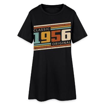Original 1956 Vintage Vintage Anniversaire Rétro - Robe T-shirt Femme - noir - Devant
