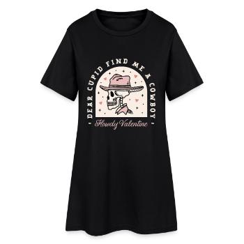 Valentine, filles célibataires drôles, Citation de cowboy - Robe T-shirt Femme - noir - Devant