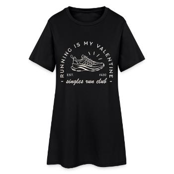 Club de course drôle de la Saint-Valentin - Robe T-shirt Femme - noir - Devant