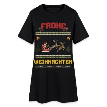 Merry Christmas Funny Ugly Design - Women’s T-Shirt Dress - black - Front