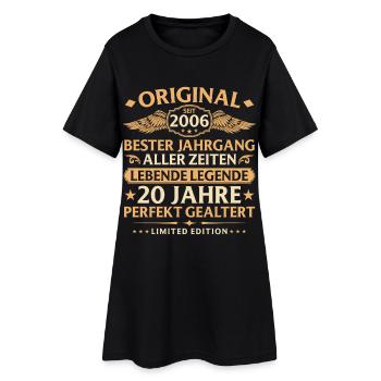 Anniversaire 2006 - 20 ans - Robe T-shirt Femme - noir - Devant
