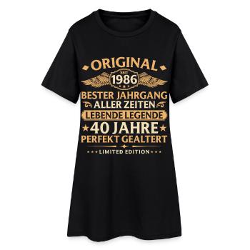 Birthday born in 1986 - 40 years - Women’s T-Shirt Dress - black - Front