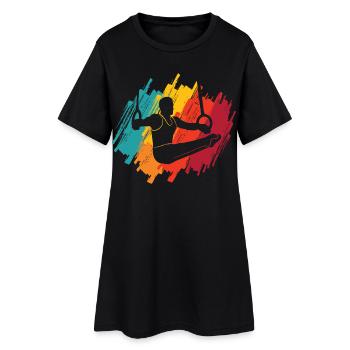 Gymnastes, gymnastique rétro, gymnastique en ring, gymnastique - Robe T-shirt Femme - noir - Devant
