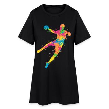 Colorful handball player Handball player Handball - Women’s T-Shirt Dress - black - Front