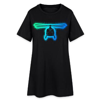 Helicopter Pilot Kids Men Boys Helicopter - Women’s T-Shirt Dress - black - Front