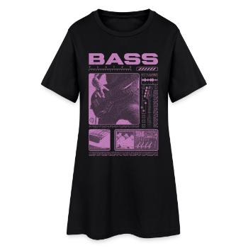 Bassiste amateur de basse Streetwear - Robe T-shirt Femme - noir - Devant
