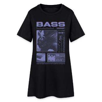 Bassiste amateur de basse Streetwear - Robe T-shirt Femme - noir - Devant