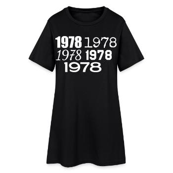 1978 - Frauen T-Shirt-Kleid - Schwarz - Vorne