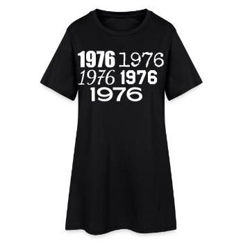 1976 - Frauen T-Shirt-Kleid - Schwarz - Vorne