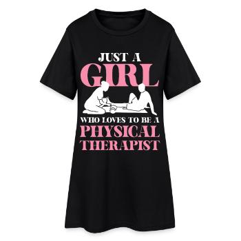 Juste une fille qui adore la kinésithérapie - Robe T-shirt Femme - noir - Devant