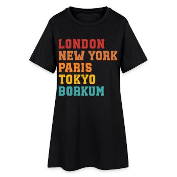Mer du Nord LONDRES NEW YORK PARIS TOKYO BORKUM - Robe T-shirt Femme - noir - Devant