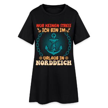 Vacances en mer du Nord NE T’INQUIÈTE PAS, JE SUIS EN VACANCES - Robe T-shirt Femme - noir - Devant