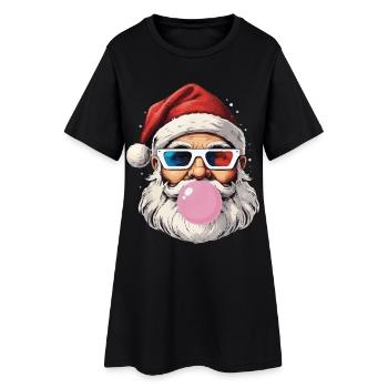 Père Noël Lunettes 3D Chewing Gum Cadeau Noël Xmas - Robe T-shirt Femme - noir - Devant