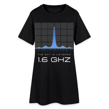 Fréquence UAP 1,6 GHz – Le paradis écoute - Robe T-shirt Femme - noir - Devant