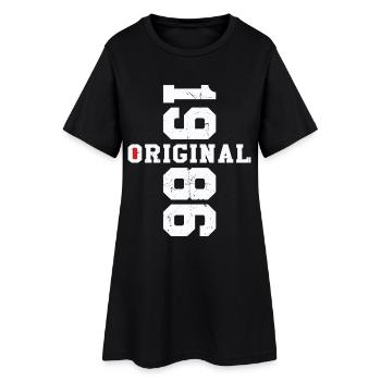 Cadeau d’anniversaire vintage original de 1986 - Robe T-shirt Femme - noir - Devant