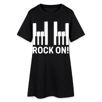 Rock sur les touches de piano - Robe T-shirt Femme - noir - Devant