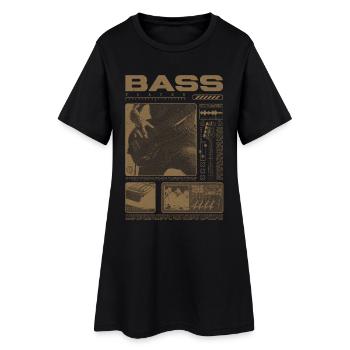 Bassiste amateur de basse Streetwear - Robe T-shirt Femme - noir - Devant
