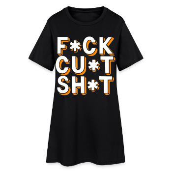 Swear Words Censored Text - Women’s T-Shirt Dress - black - Front