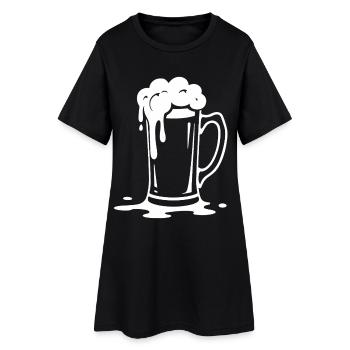 Fête en mousse de chopes de bière débordantes - Robe T-shirt Femme - noir - Devant