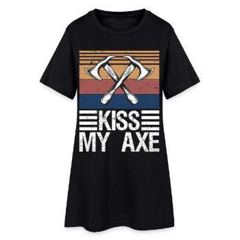 Lumberjack Axe Chop Wood Gift - Women’s T-Shirt Dress - black - Front