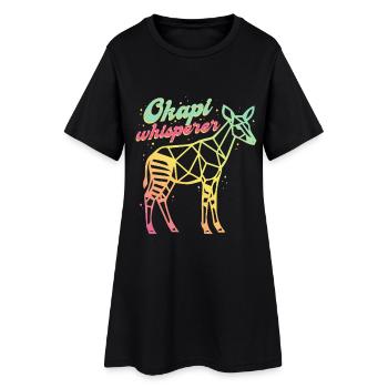 Okapi Whisperer - Frauen T-Shirt-Kleid - Schwarz - Vorne