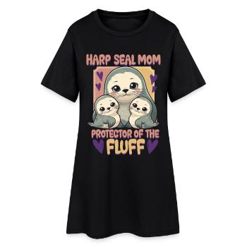 Phoques du harple - Robe T-shirt Femme - noir - Devant