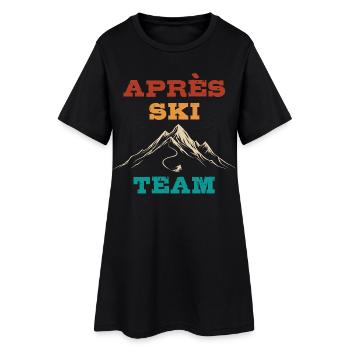 Après Équipe de ski, sports d’hiver, forfaits ski - Robe T-shirt Femme - noir - Devant