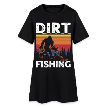Pêche à la terre de sasquatch - Robe T-shirt Femme - noir - Devant