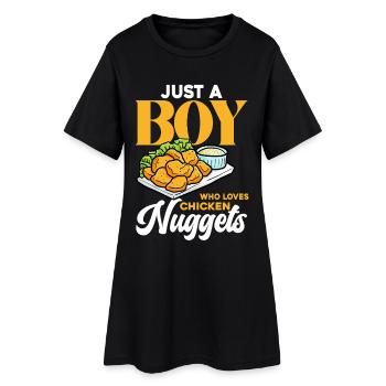 Only one boy loves nuggets - Women’s T-Shirt Dress - black - Front