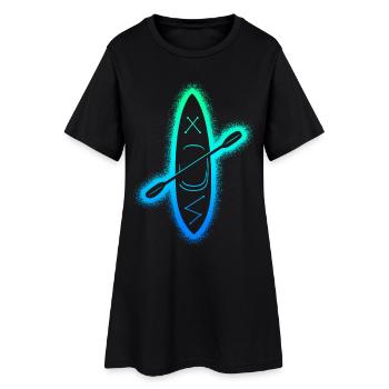 Canoë, canoë, pédalos, enfants, garçons, kayakistes - Robe T-shirt Femme - noir - Devant