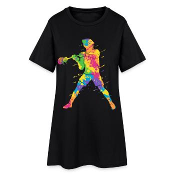 Joueurs de crosse Garçons multicolores de crosse masculin - Robe T-shirt Femme - noir - Devant