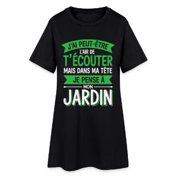 I may seem to be listening to you, but I'm thinking about - Women’s T-Shirt Dress - black - Front