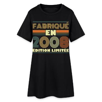 Vintage Geburtstagsgeschenk für 18 Jahre 2008 - Frauen T-Shirt-Kleid - Schwarz - Vorne