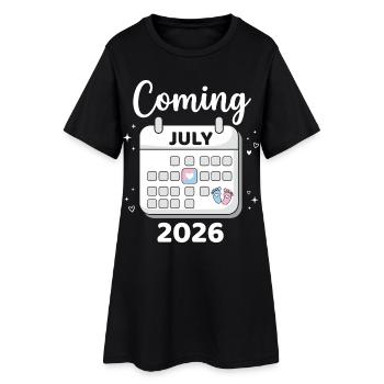 Cadeau drôle de baby shower de juillet 2026 - Robe T-shirt Femme - noir - Devant
