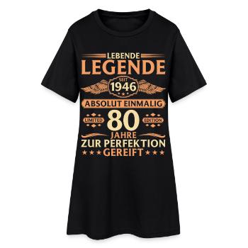 80e anniversaire absolument unique, né en 1946 - Robe T-shirt Femme - noir - Devant