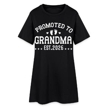 Promue grand-mère en 2026, annonce de bébé - Robe T-shirt Femme - noir - Devant