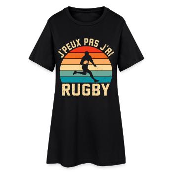 Ich kann nicht, ich habe Rugby-Geschenk Rugby - Frauen T-Shirt-Kleid - Schwarz - Vorne