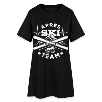 Après Équipe de ski, sports d’hiver, forfaits ski - Robe T-shirt Femme - noir - Devant