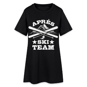 Après Équipe de ski, sports d’hiver, forfaits ski - Robe T-shirt Femme - noir - Devant