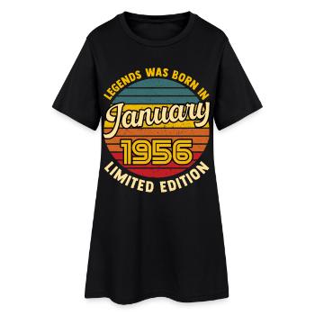 Legend born in January 1956 70th birthday - Women’s T-Shirt Dress - black - Front