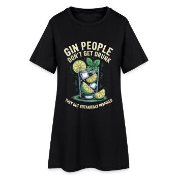 Les gens du gin ne s’enivrent pas pour s’enivrer et s’inspirent de la botanie - Robe T-shirt Femme - noir - Devant