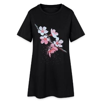 Succursale d’art bug de Cherry Blossoms - Robe T-shirt Femme - noir - Devant