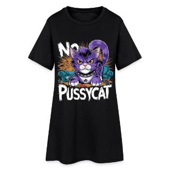 No Pussycat Rebellious Fighting Cat - Women’s T-Shirt Dress - black - Front