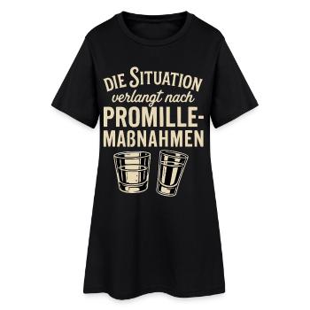 L’alcool mesure, slogan drôle de fête - Robe T-shirt Femme - noir - Devant