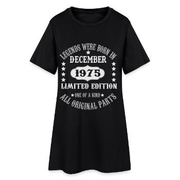 Les légendes sont nées en décembre 1975 - Robe T-shirt Femme - noir - Devant