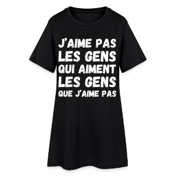 Leute, die ich nicht mag - Frauen T-Shirt-Kleid - Schwarz - Vorne