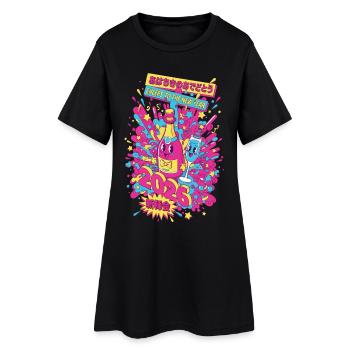 Santé au design de célébration du Nouvel An 2026 - Robe T-shirt Femme - noir - Devant