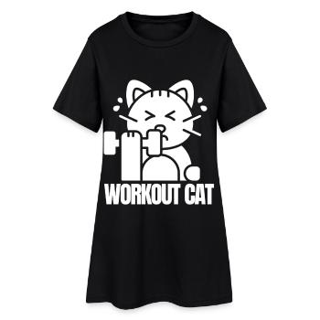 Chat Musclé Entraînement - Robe T-shirt Femme - noir - Devant